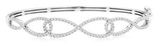 .73CT DIAMOND 14KT WHITE GOLD 3D TRIPLE INFINITY LOVE KNOT CUFF BANGLE BRACELET