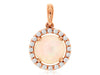 .82CT DIAMOND & AAA OPAL 14KT ROSE GOLD 3D ROUND HALO FLOWER FLOATING PENDANT