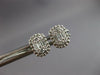 .27CT DIAMOND 14KT WHITE GOLD 3D ROUND & BAGUETTE CLUSTER FILIGREE STUD EARRINGS
