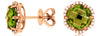 ESTATE 4.10CT DIAMOND & AAA PERIDOT 14KT ROSE GOLD FLOWER CLASSIC STUD EARRINGS