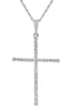 ESTATE .26CT DIAMOND 14KT WHITE GOLD 3D CLASSIC CROSS FLOATING PENDANT
