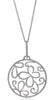 LARGE 2.40CT DIAMOND 18KT WHITE GOLD 3D FLORAL BUTTERFLY CIRUCLAR LOVE PENDANT