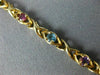 ESTATE 2.10CT AAA MULTI GEM 14KT YELLOW GOLD 3D CLASSIC X LOVE TENNIS BRACELET