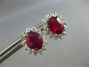 2.65CT DIAMOND & AAA RUBY 14KT WHITE GOLD 3D OVAL & ROUND FLOWER EARRINGS #27736