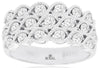 WIDE 1.12CT DIAMOND 14KT WHITE GOLD ROUND 3 ROW ETOILE INFINITY ANNIVERSARY RING