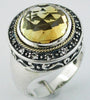 6.95CT DIAMOND & AAA CITRINE 925 SILVER & 14KT YELLOW GOLD BEZEL FILIGREE RING