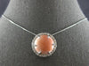 .75CT DIAMOND & AAA CORAL 14KT WHITE GOLD 3D CLASSIC ROUND HALO FLOATING PENDANT
