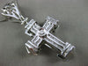 MASSIVE 1.30CT DIAMOND 14KT WHITE GOLD 3D FILIGREE CROSS PENDANT & CHAIN #27657