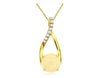 .90CT DIAMOND & AAA OPAL 14KT YELLOW GOLD ROUND INFINITY LOVE FLOATING PENDANT