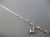LONG 14K WHITE GOLD MATTE & SHINY MULTI ELEPHANT HEART FUN ANKLE BRACELET #27569