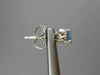 ESTATE .50CT ROUND DIAMOND & OVAL BLUE TOPAZ 14K WHITE GOLD STUD EARRINGS #25923