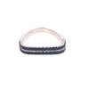 ESTATE .57CT AAA SAPPHIRE 18KT WHITE GOLD 3D CLASSIC 2 ROW DOUBLE WAVE FUN RING