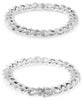 ESTATE 1.58CT DIAMOND 14KT WHITE GOLD 3D CLASSIC BY THE YARD CUBAN LOVE BRACELET