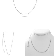 .36CT DIAMOND 14KT WHITE GOLD ROUND CLASSIC BY THE YARD ADJUSTABLE LOVE NECKLACE