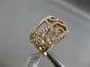 ESTATE WIDE .97CT DIAMOND 18KT ROSE GOLD OPEN FILIGREE SEMI ETERNITY FUN RING