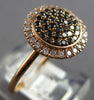 .44CT WHITE & BLACK DIAMOND 14K ROSE GOLD 3D CLASSIC ROUND CLUSTER HALO FUN RING