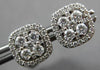 ESTATE 1.0CT DIAMOND 18KT WHITE GOLD 3D ROUND CLUSTER SQUARE EARRING JACKET SET