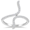 ESTATE .34CT DIAMOND 14KT WHITE GOLD 3D ROUND CRISS CROSS FUN SNAKE RING
