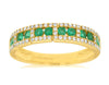 .60CT DIAMOND & AAA EMERALD 14KT YELLOW GOLD 3D SEMI ETERNITY ANNIVERSARY RING