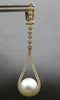 LARGE & LONG .88CT DIAMOND & AAA SOUTH SEA PEARL 18KT ROSE GOLD HANGING EARRINGS