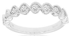 .54CT DIAMOND 14KT WHITE GOLD 3D ROUND INFINITY FILIGREE LOVE ANNIVERSARY RING