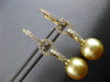 LARGE .84CT DIAMOND & AAA GOLDEN SOUTH SEA PEARL 18K WHITE GOLD HANGING EARRINGS