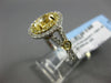 WIDE EGL 1.84CT WHITE & FANCY YELLOW DIAMOND 18K 2TONE GOLD OVAL ENGAGEMENT RING