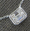 .16CT DIAMOND 14KT WHITE GOLD 3D ROUND & BAGUETTE INVISIBLE RECTANGULAR NECKLACE
