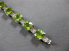 17.46CT DIAMOND & AAA PERIDOT 14KT WHITE GOLD 3D CUSHION & ROUND TENNIS BRACELET