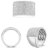 LARGE 1.44CT DIAMOND 14KT WHITE GOLD 3D ROUND MULTI ROW PAVE SEMI ETERNITY RING
