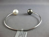 AAA TAHITIAN & AAA SOUTH SEA PEARL 14KT WHITE GOLD 3D FLEXIBLE BANGLE BRACELET