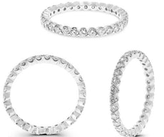 .89CT DIAMOND 14K WHITE GOLD ROUND SHARED PRONG LUCIDA ETERNITY ANNIVERSARY RING