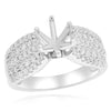 WIDE .81CT DIAMOND 18KT WHITE GOLD MULTI ROW 6 PRONG SEMI MOUNT ENGAGEMENT RING