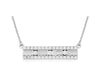 .32CT DIAMOND 14KT WHITE GOLD 3D MATTE & SHINY PAST PRESENT FUTURE BAR NECKLACE