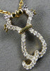 ESTATE .10CT DIAMOND 14KT YELLOW GOLD 3D FUN HAPPY CAT FLOATING PENDANT