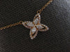 .35CT DIAMOND 18KT ROSE GOLD 3D ROUND & MARQUISE FLOWER BUTTERFLY LOVE NECKLACE