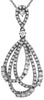 .62CT DIAMOND 14KT WHITE GOLD 3D MULTI TEAR DROP LOVE KNOT FLOATING PENDANT