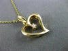 ESTATE .03CT DIAMOND 14KT YELLOW GOLD CLASSIC SOLITAIRE OPEN HEART PENDANT 21719