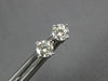 ESTATE .79CT DIAMOND 18KT WHITE GOLD 3D CLASSIC ROUND FOUR PRONG STUD EARRINGS