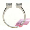 .44CT DIAMOND 18K WHITE GOLD ROUND & BAGUETTE CLUSTER DOUBLE SQUARE TENSION RING