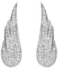 .90CT DIAMOND 14T WHITE GOLD 3D MULTI ROW TMULTI LEAF TEAR DROP HANGING EARRINGS