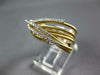 ESTATE LARGE .21CT DIAMOND 14KT 2 TONE GOLD MULTI ROW CRISS CROSS MESH LOVE RING