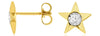 ESTATE .15CT DIAMOND 14KT YELLOW GOLD 3D SOLITAIRE CLASSIC STAR EARRINGS