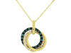 .50CT WHITE & BLUE DIAMOND 14K YELLOW GOLD 3D TRINITY LOVE KNOT FLOATING PENDANT