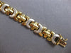 ESTATE 14KT WHITE & YELLOW GOLD 3D CLASSIC LINK MATTE & SHINY FUN BRACELET