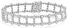 WIDE 4.41CT DIAMOND 18KT WHITE GOLD 3D ROUND MULTI BAR SQUARE ETERNITY BRACELET