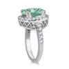 5.48CT DIAMOND & AAA GREEN AMETHYST 14KT WHITE GOLD OVAL & ROUND HALO FUN RING