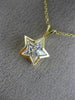 ESTATE LARGE 14K YELLOW GOLD 3D HANDCRAFTED STAR FLOATING CZ LOVE PENDANT #26076