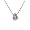 ESTATE .42CT DIAMOND 18KT WHITE GOLD 3D CLUSTER TEAR DROP LOVE NECKLACE