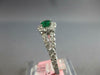 ESTATE .86CT DIAMOND & AAA EMERALD 14K WHITE GOLD 3D OVAL & ROUND HALO LOVE RING